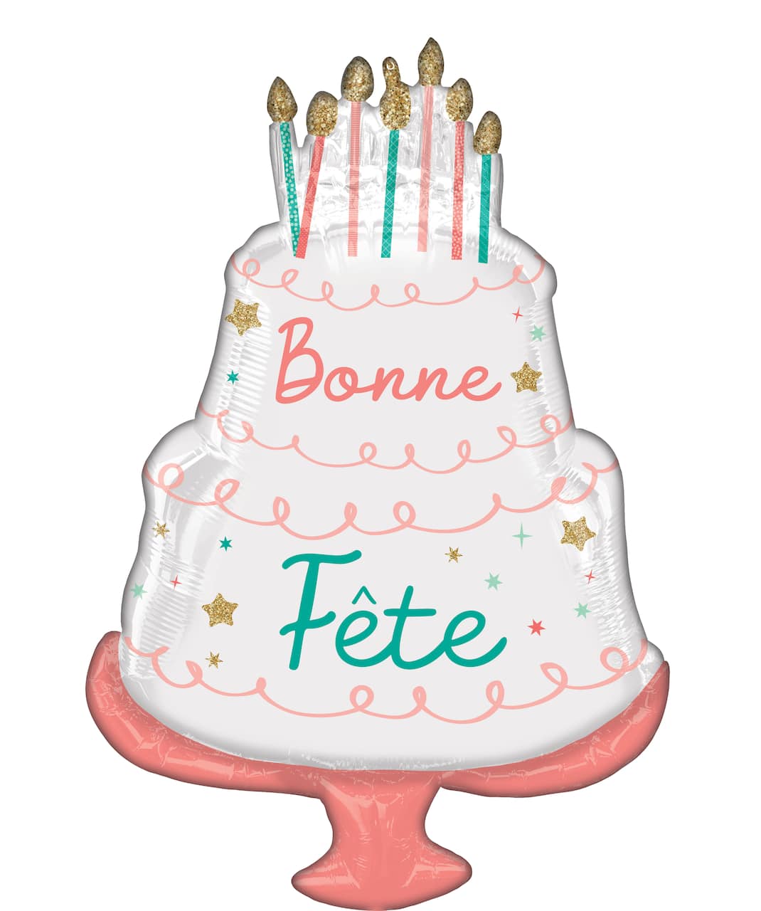 28" French Happy Cake Day Foil Balloon